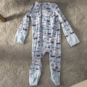 Magnetic Me Blue Nautical Print Footie